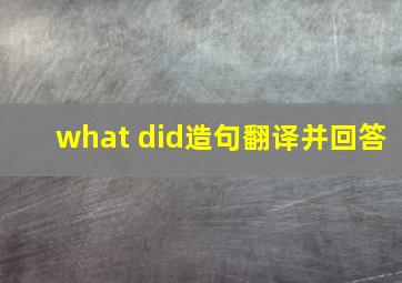 what did造句翻译并回答